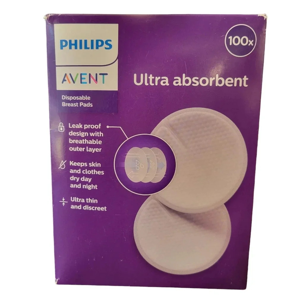 NIB Phillips Avent Ultra Absorbant Disposable Breast Pads 100 Pack Baby Shower